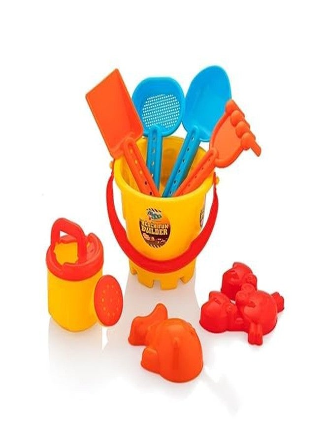 CARRYZE Kids Beach Sand Toy Set with Bucket | Shovel, Rake, Sifter, Water Can & Sand Moulds | Colorful Outdoor Play Set for Beach & Sandbox - Image 1